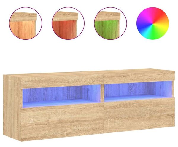 VidaXL Falra Szerelhető TV Szekrény - 120cm - Sonoma Tölgy