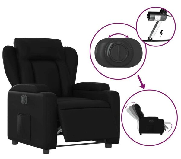 Elektromos Relax Fotel - Fekete Műbőr