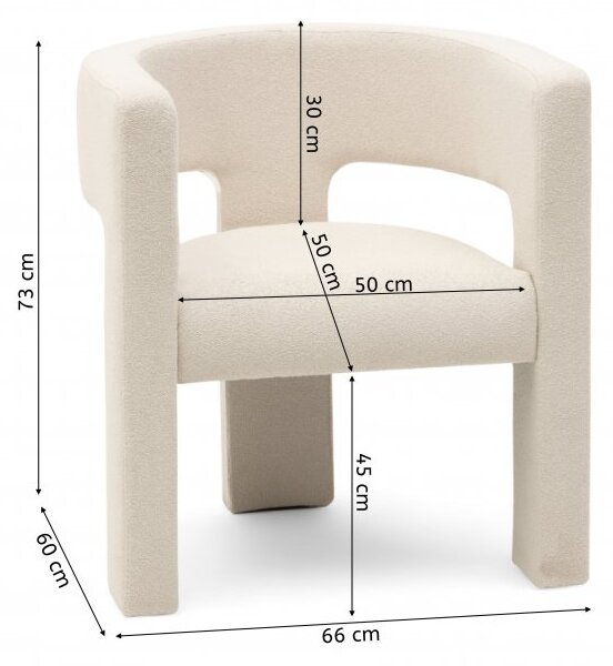 Világos bézs design fotel ALPAH LOOP Loop 01