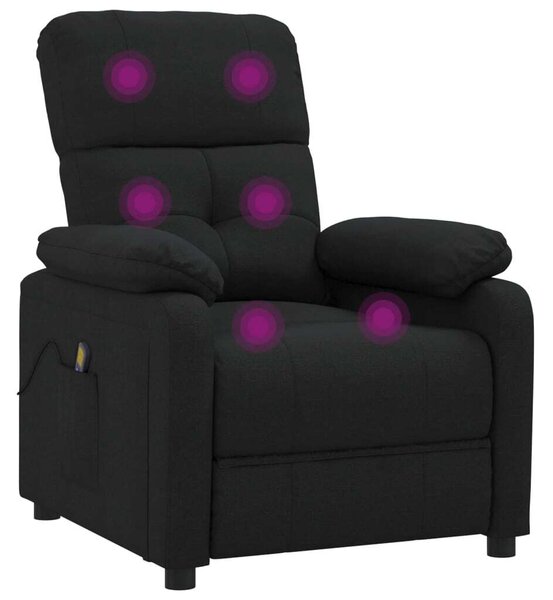 VidaXL Masszázsfotel - Fekete Szövet - 6-pontos Rezgőmasszázs