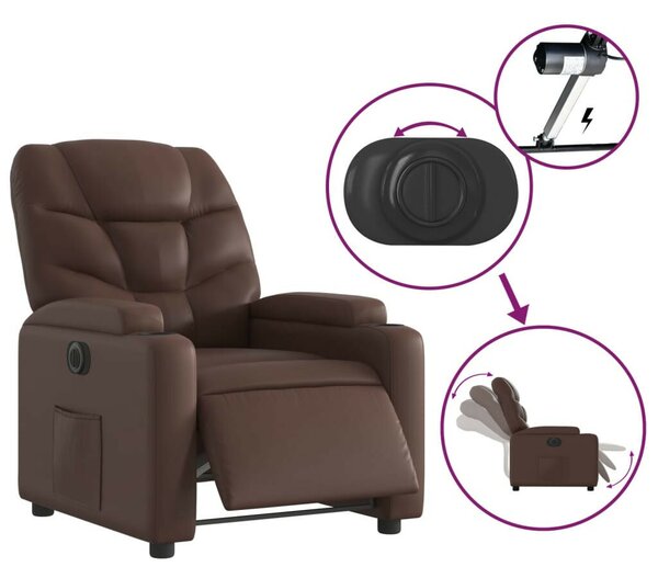 VidaXL Elektromos Relax Fotel - Barna Műbőr