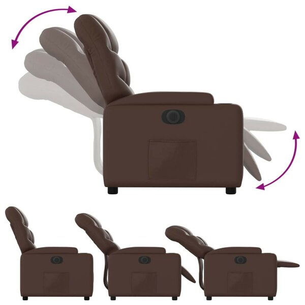 VidaXL Elektromos Relax Fotel - Barna Műbőr