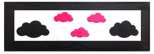 Felhős falvédő (fekete-pink)