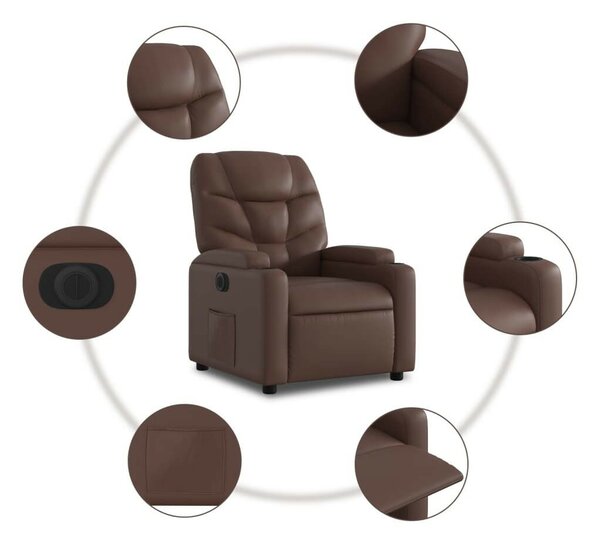 VidaXL Elektromos Relax Fotel - Barna Műbőr
