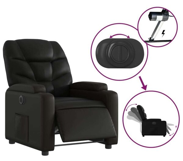 Elektromos Relax Fotel - Fekete Műbőr