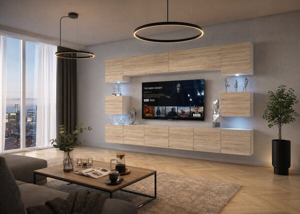 300 cm-es TV/RTV tölgy szekrénysor wotan tölgy sonoma tölgy Gyártó IMP PRIMO 3/5/W/DS/0/0