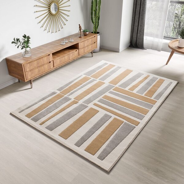 Világosszürke-krémszínű szőnyeg 160x230 cm Flora – Universal