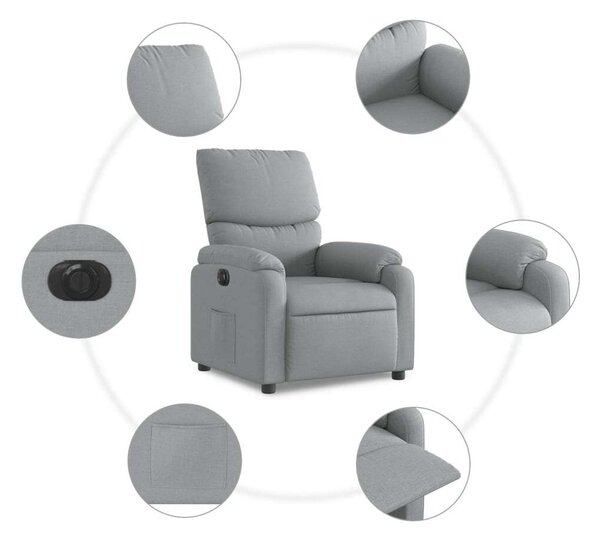 Relax Fotel - Elektromos - Világosszürke