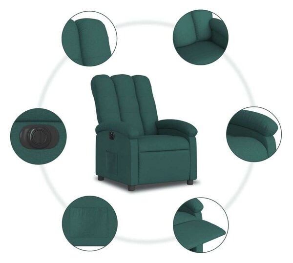 VidaXL Elektromos Relax Fotel - Sötétzöld