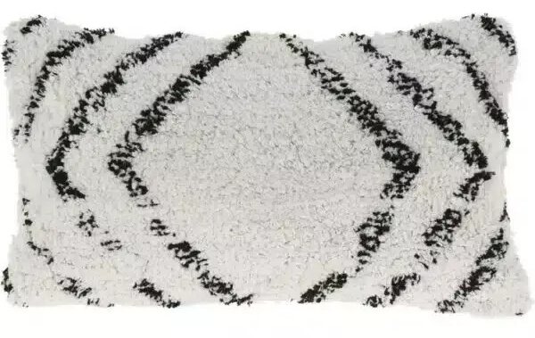 Zigzag díszpárna fehér színben 30 x 50 cm