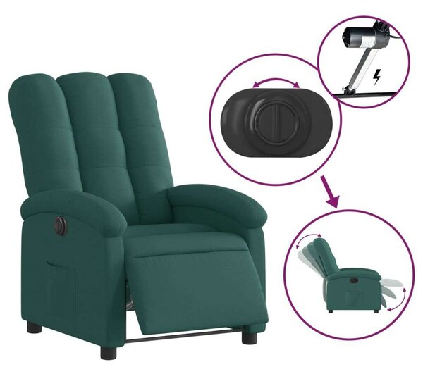 VidaXL Elektromos Relax Fotel - Sötétzöld