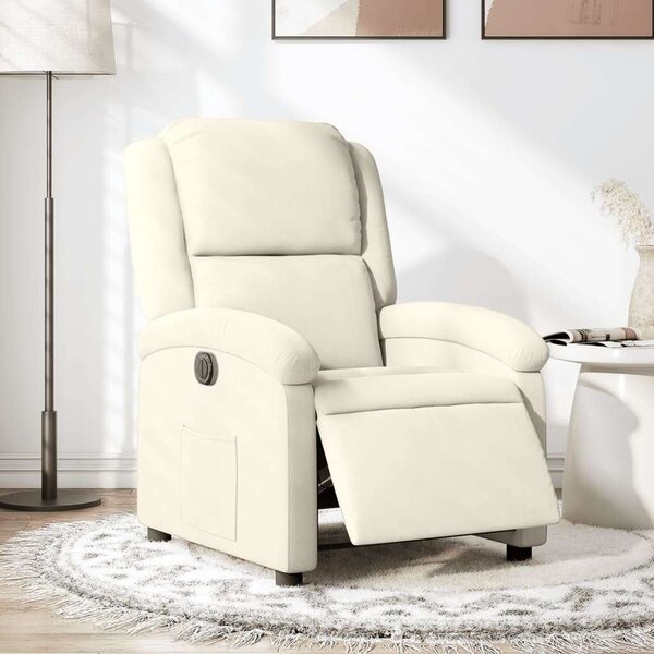 VidaXL Elektromos Relax Fotel - Krémszínű Bársony