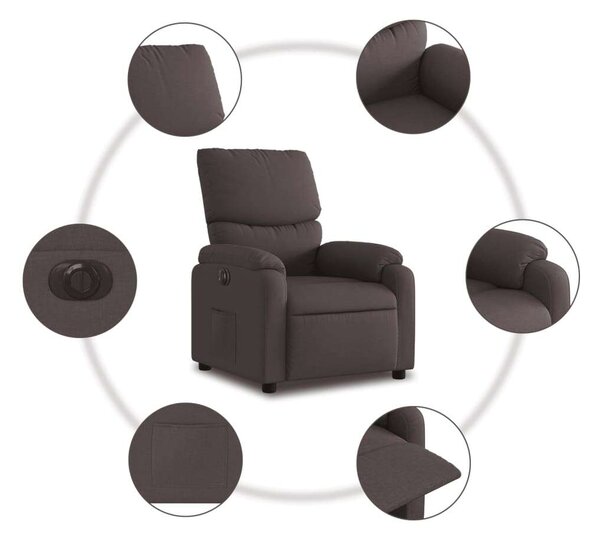 VidaXL Elektromos Dönthető Fotel - Sötétbarna