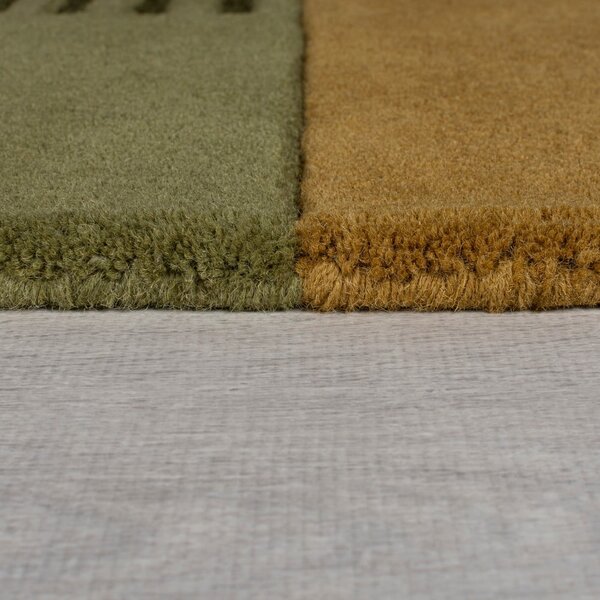 Zöld kézi szövésű gyapjú szőnyeg 120x180 cm Lozenge – Flair Rugs