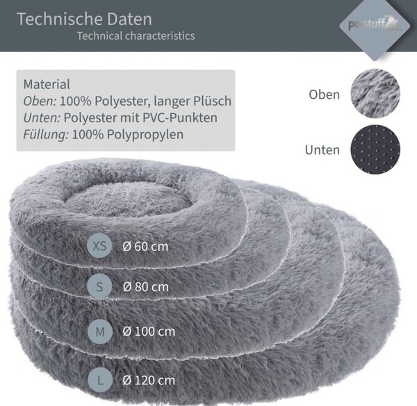 PESTUFF kutyafekhely kerek világosszürke 60 cm