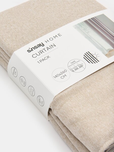 Sinsay - Függöny szalagon lenhatású textúrával - testszínű