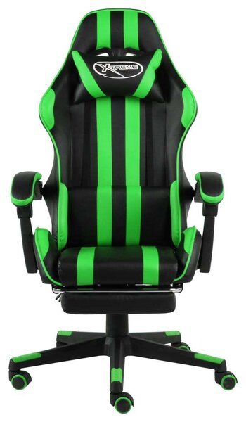 Viper Gamer szék - Fekete-Zöld - Lábtartóval