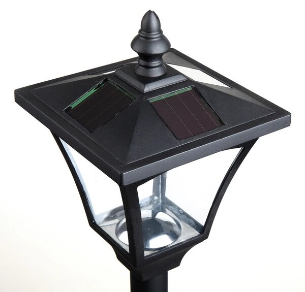 Outsunny Napelemes kerti lámpa, LED, 30 lumen, napelemes, talajra szerelhető tüske, 120 cm, fekete