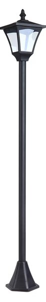 Outsunny Napelemes kerti lámpa, LED, 30 lumen, napelemes, talajra szerelhető tüske, 120 cm, fekete