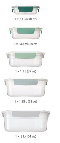 Élelmiszertartó doboz szett 5 db-os Nest Lock – Joseph Joseph