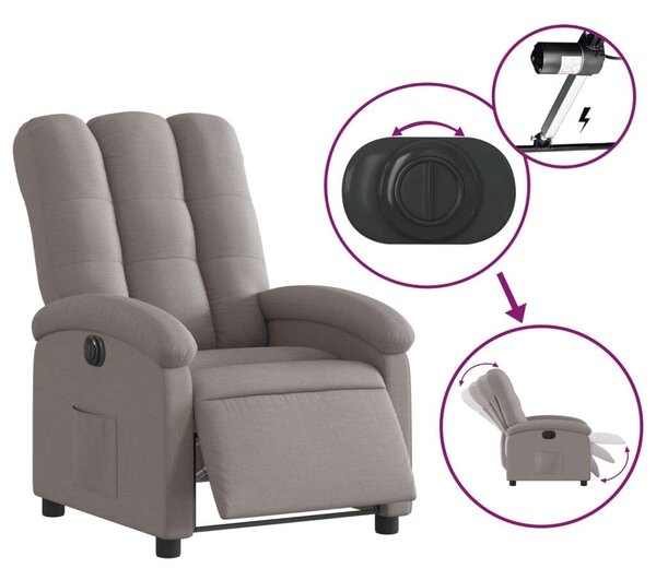 VidaXL Elektromos Dönthető Fotel - Szövet - Bézs