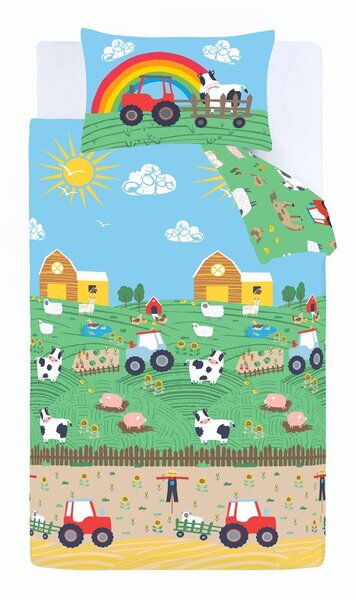Egyszemélyes gyerek ágyneműhuzat 135x200 cm Farmyard Animals – Catherine Lansfield