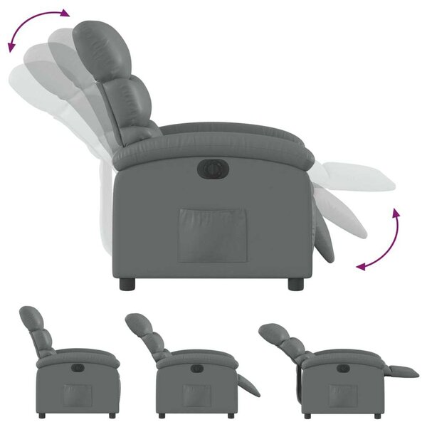 VidaXL Elektromos Relax Fotel - Szürke Műbőr