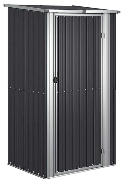 Antracitszürke horganyzott acél kerti fészer 118,5x97x209,5 cm