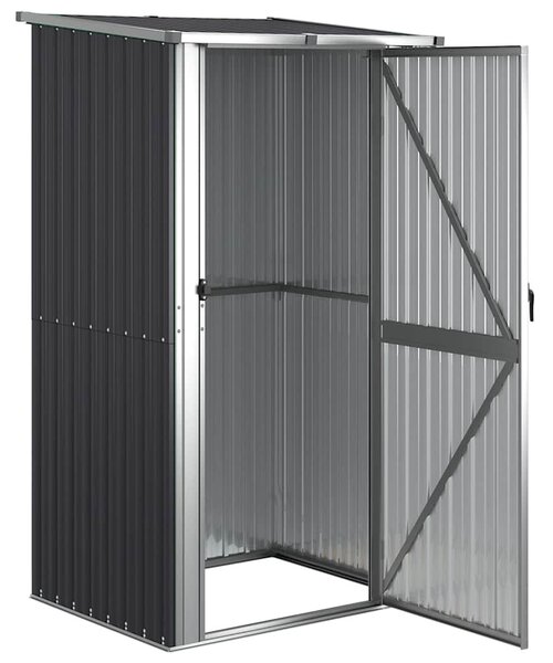 Antracitszürke horganyzott acél kerti fészer 118,5x97x209,5 cm