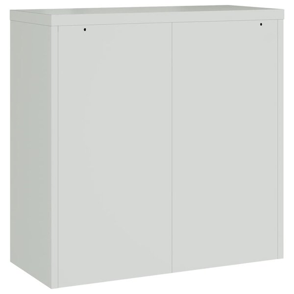 Szürke kétajtós acél irodai szekrény 90 cm