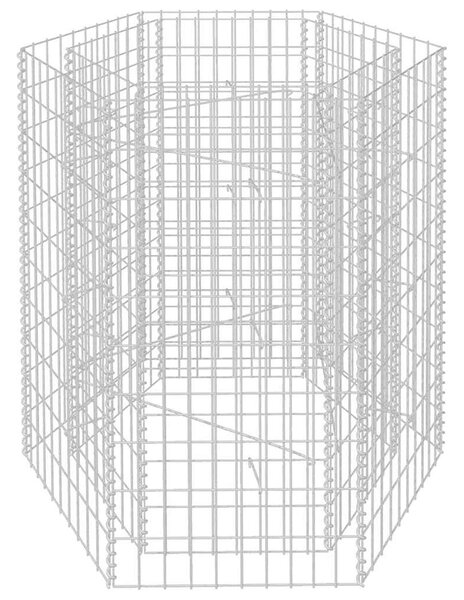 Hatszögletű gabion magaságyás 100 x 90 x 100 cm