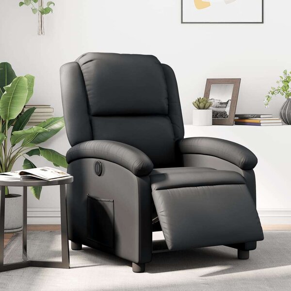 VidaXL Elektromos Relax Fotel - Fekete Valódi Bőr