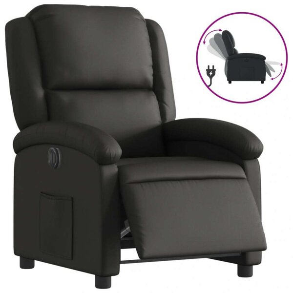 VidaXL Elektromos Relax Fotel - Fekete Valódi Bőr