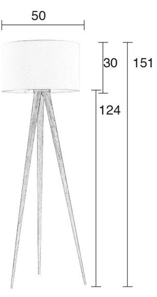 Tripod Wood fehér állólámpa, ø 50 cm - Zuiver