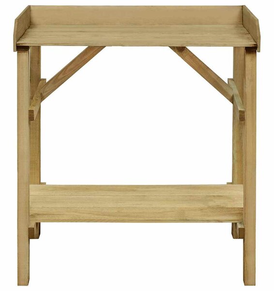 Impregnált fenyőfa kerti virágtartó asztal 75 x 40 x 90 cm