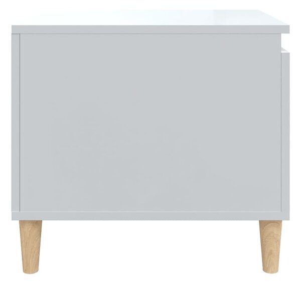 Magasfényű fehér szerelt fa dohányzóasztal 100 x 50 x 45 cm