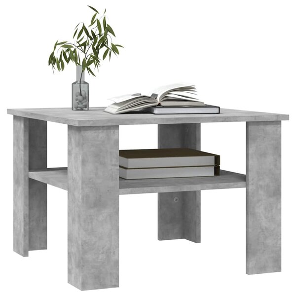 Betonszürke szerelt fa dohányzóasztal 60 x 60 x 42 cm