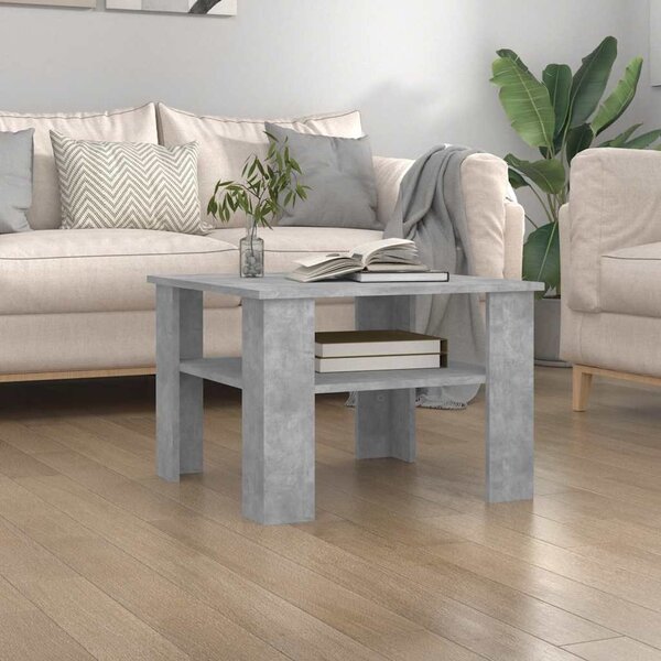 Betonszürke szerelt fa dohányzóasztal 60 x 60 x 42 cm