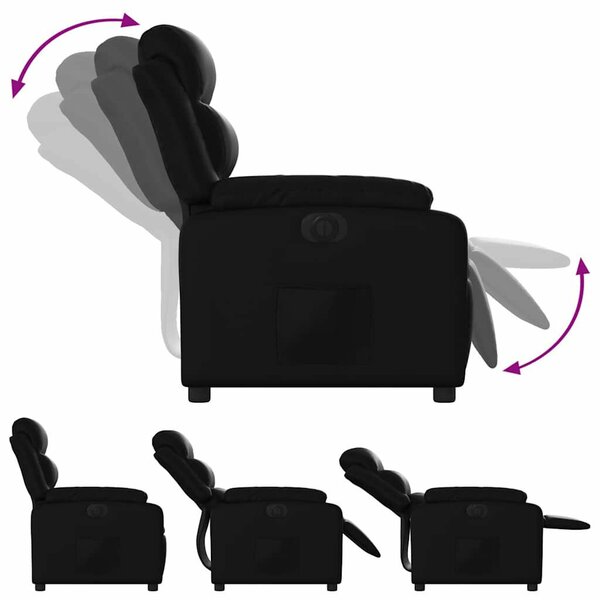 VidaXL Elektromos Relax Fotel - Fekete Műbőr
