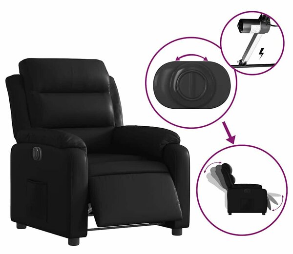 VidaXL Elektromos Relax Fotel - Fekete Műbőr