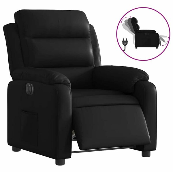 VidaXL Elektromos Relax Fotel - Fekete Műbőr