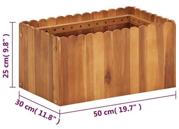 Tömör akácfa kerti magaságyás 50 x 30 x 25 cm
