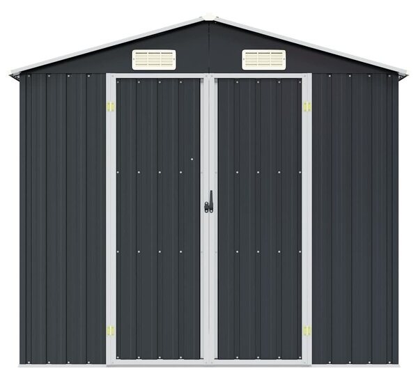Antracitszürke horganyzott acél kerti fészer 205 x 129 x 183 cm