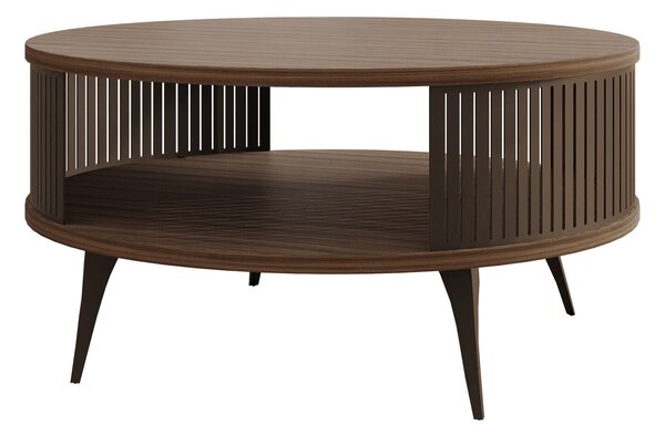 Dohányzóasztal Sordore 129, Laminált forgácslap, Fém, 44cm, Dió, Barna