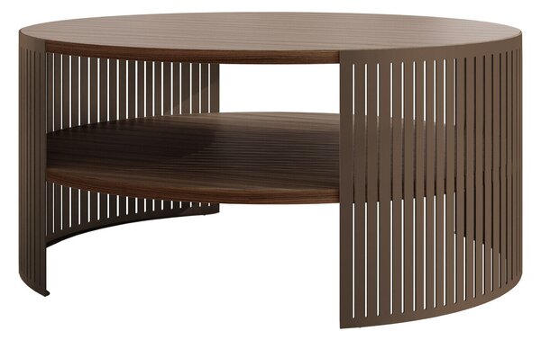 Dohányzóasztal Civer IX, Laminált forgácslap, Fém, 40cm, Dió, Barna