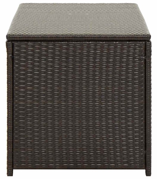 Barna polyrattan kerti tárolóláda 100 x 50 x 50 cm
