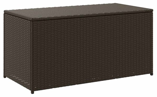 Barna polyrattan kerti tárolóláda 100 x 50 x 50 cm