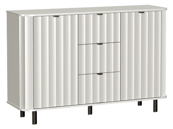 Komód Larala 100, Közepes sűrűségű farostlemez, Laminált forgácslap, 91x138x41cm, Fehér