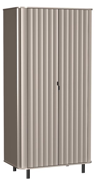 Gardróbszekrény Larala 108, Közepes sűrűségű farostlemez, Laminált forgácslap, 200x98x55cm, Szürkés bézs