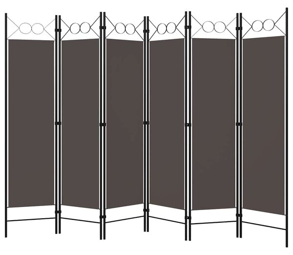 Antracitszürke 6 paneles paraván 240 x 180 cm